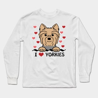 I Love Yorkies Long Sleeve T-Shirt